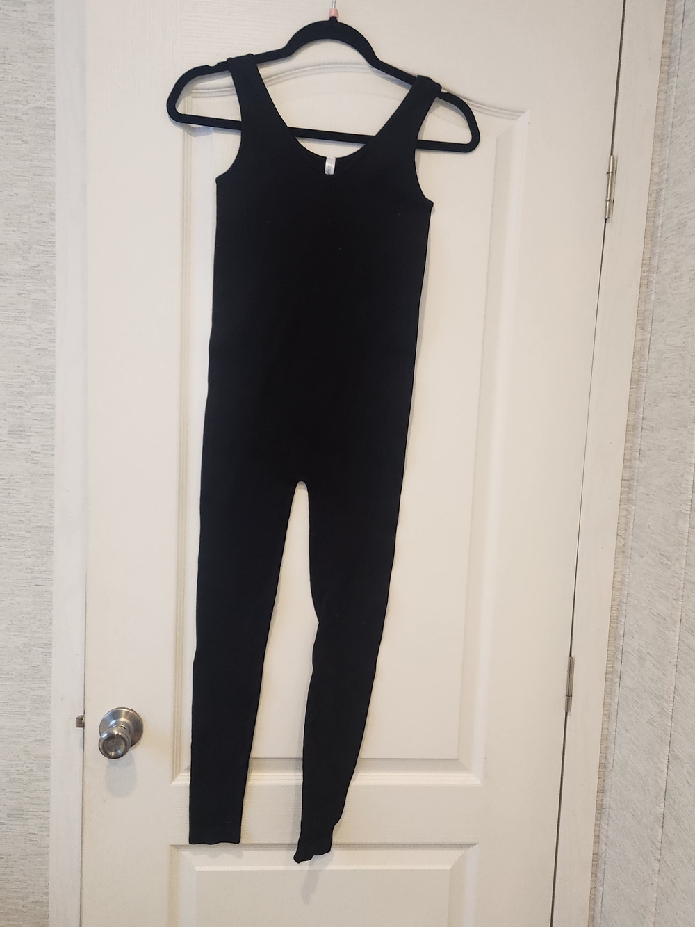 Zenana Outfitters Black Sleeveless Ribbed Jumpsuit S/M EUC